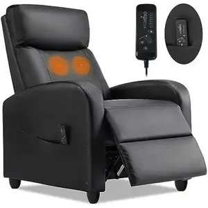 Recliner Chair for Living Room, Massage Recliner Single Sofa Home Theater Adjustable Modern Reclining Chair with Padded Seat Backrest for Adults