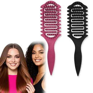 Hair Styling Comb, Detangler Brush & Detangling Brush for Curly Hair-Green, Wet Men, Women, Kids Hairbrush wavy thermal brush paddle brush king comb dandruff remover comb curl defining brush mermaid hairbrush Curved Ventilated Detangling Hairbrush