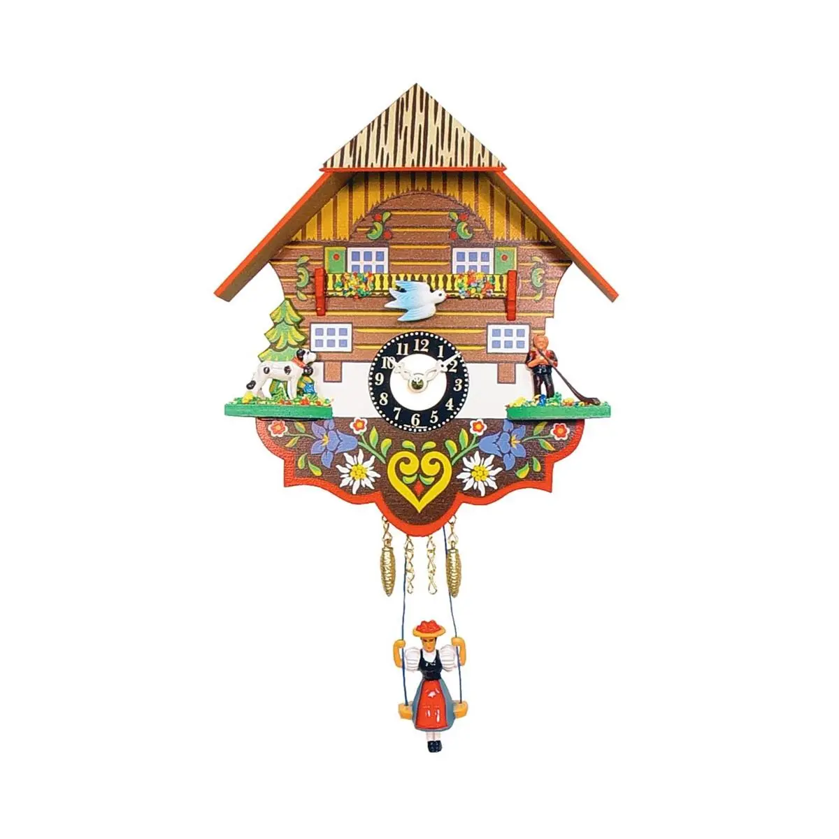 Alexander Taron Engstler 8 in Battery-Operated Wood Mini Analog Wall Clock - Classic Unique Decor Collectibles with Switch, Ideal Home Supplies Gift