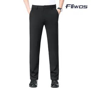 Fliwos Slimastrouser High Stretch Straight-Leg Pants Black Menswear pants men linen pants outfits men's work pants