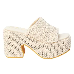 BEACH by Matisse Womens Como Block Platform Casual Sandals Casual High Heel 3" & Up - Beige