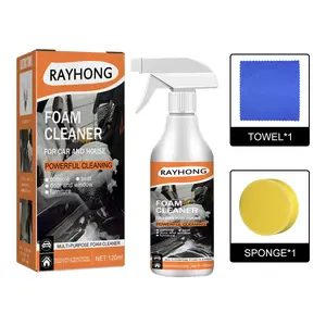 Rayhong Multi-Functional Foam Cleaner For Cars (120ml Set) - A Stain Cleaner For Car Steering Wheels And Plastic Fabric Seats Citrus Cleaner with Racing Oil
