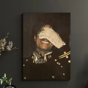 [SALE UP TO 45%] Michael Jackson Poster – Iconic Sequined Glove & Smile Wall Art, King of Pop Vintage Music Print for Studios, Bedrooms , Retro Decor