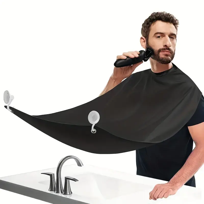 Portable Suction Cup Design Shaving Bib, Waterproof Beard Shaving Cloak, Hair Trimming Cape for Men, Beard Care Accessories