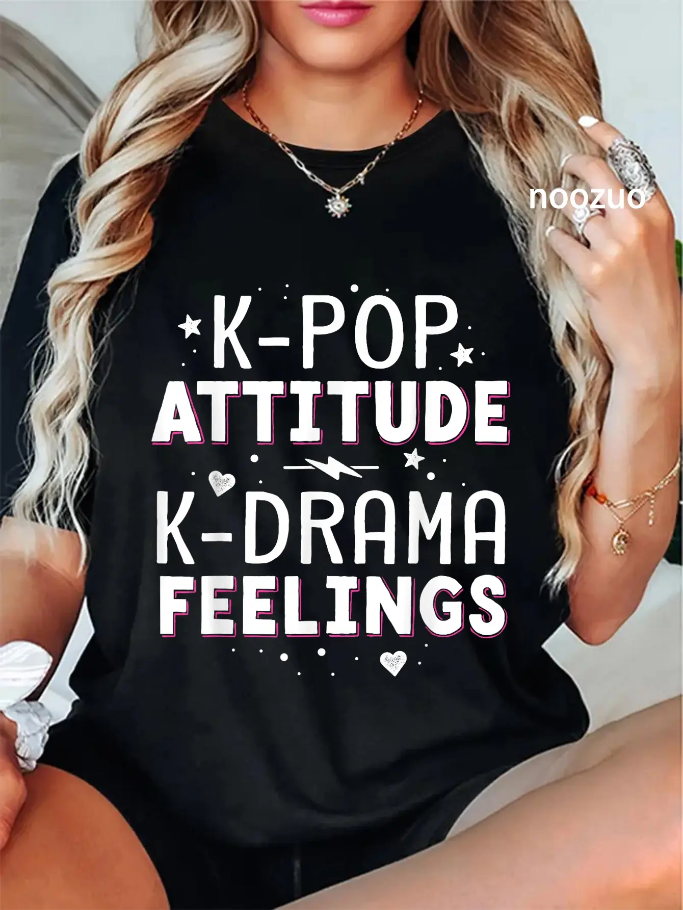 100% Cotton K-Pop Attitude K-Drama Feelings KDrama KPop Women T-Shirt