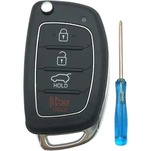 Replacement Keyless Entry Flip Folding Key Fob Case Shell fit for 2013 2014 2015 2016 Hyundai Santa fe Sonata Tucson Key Fob Cover