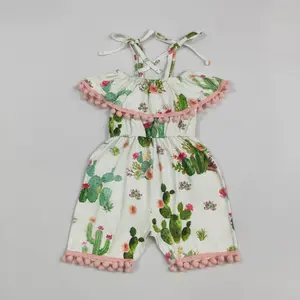 Summer Cactus Print Girls Jumpsuit
