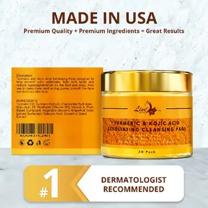 Turmeric exfoliating pads facial skin care pad ampoule gentle exfoliator rejuvenating oil free facial cleansers face wash cleanser repair cleanser Makeup Remover