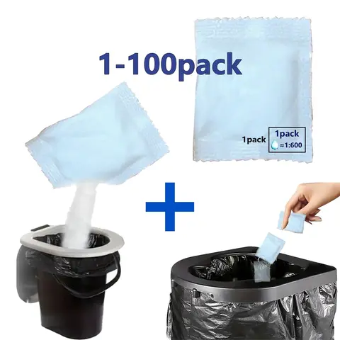 Portable Camping Gel Toilet, Odor Eliminating Urine Liquid Waste Gel, Super Absorbent Sap Powder, Outdoor Emergency Use, camping toilet bowl, Camping Supplies, Camping Equipment, Travel Potty
