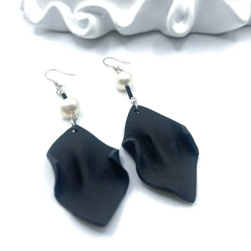 Cipopo Ceramic Elegance Handcrafted Hook Earrings Hypoallergenic Lightweight Unique Textures & Finishes for All Day Comfort