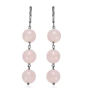 Galilea Rose Quartz 40.00 ctw Earrings in Stainless Steel