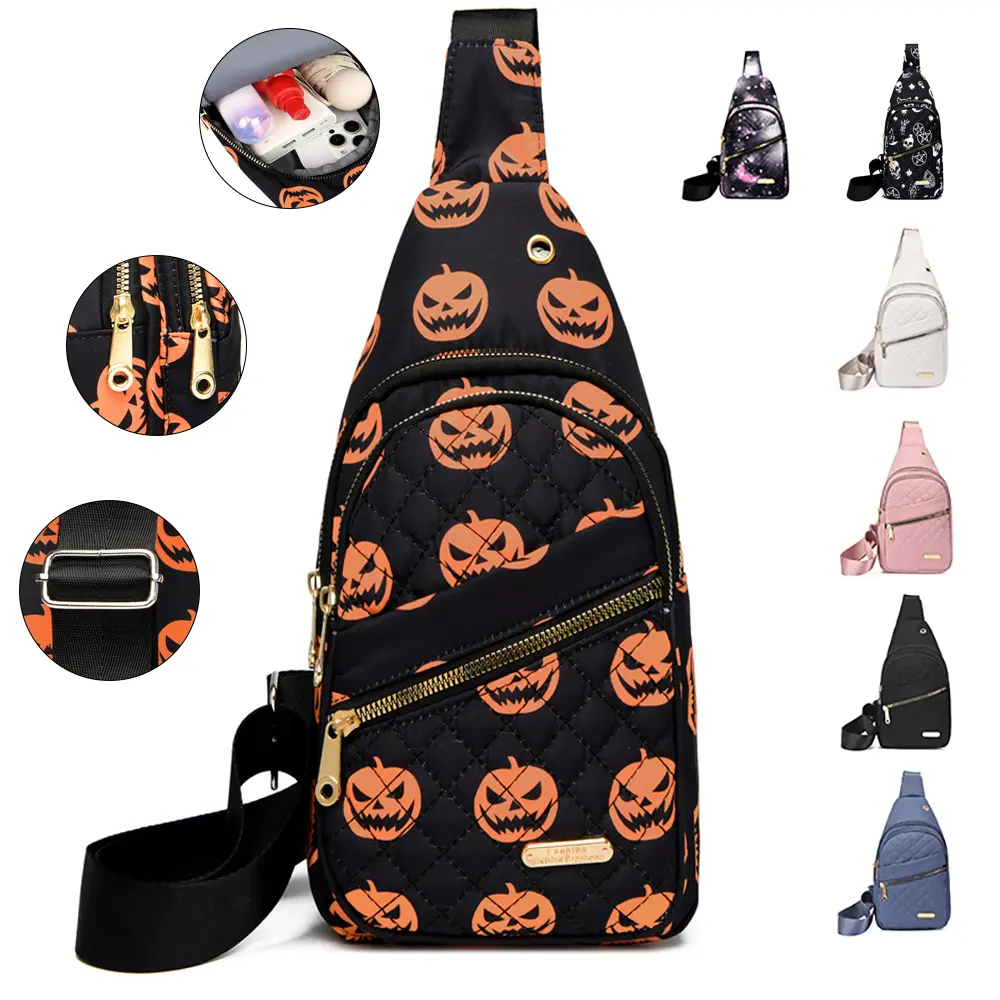 [LOCAL DELIVERY]Women Chest Bag, Large Capacity Crossbody Bag, Lightweight Foldable Quilted Casual Portable Trendy Versatile Shoulder Sling Bag( Halloween Gift) Christmas Gifts