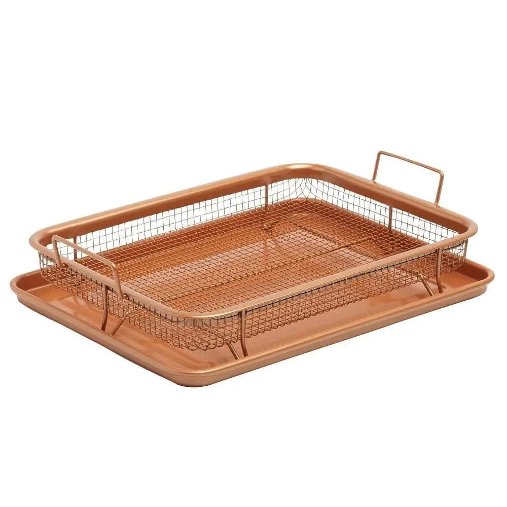 Aluminum Ti-Ceramic Nonstick Heat Circulating Air Fry Crisper Tray 13 in. x 11 in. Nonstick Design for Versatile Cooking