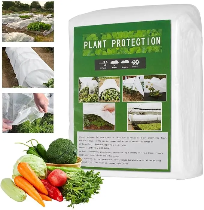 10x30ft Plant Frost Blanket (Floating Row Cover), Reusable Breathable Fabric for Freeze & Sun Protection, Maintains Airflow, Ideal for Greenhouses, Outdoor Planting Beds & Balcony Home Care Dust Cover, Garden Frost Blanket, 10 Ft X 30 Ft