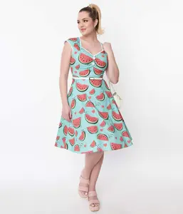 Aqua Watermelon Isabella Swing Dress
