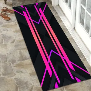 Sports Style Motorcycle Mat, Racing Bike Parking Rug, Geometric Pattern Rug, Indoor Carpet, Easy Storage, Modern Home Accessory
