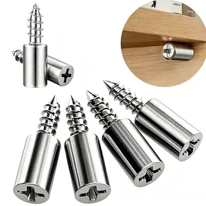 Metal Laminate Bracket Set with Anti-Slip Sleeves, Self-Tapping Screws for Cabinet Partitions, Laminate Boards, Glass Shelves - Shelf Support Hardware Kit