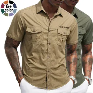 SummerVibes summer new men's short sleeved shirt outdoor casual versatile workwear multi pocket shirt