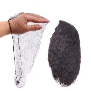 Invisible Hair Nets for Long Hair, 100 count 24 inch Black Elastic Mesh Women Hairnets Wig Cap for Wigs Frontal Closure Hair Bun Sleeping  Service (24 inches)