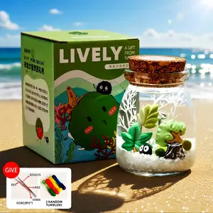 Soothing Glowing Premium Marimo Mini Ecosystem - Glass Peninsula Terrarium, Low-Maintenance Self-Sustaining Aquatic Garden with Live Moss Ball, Elegant DIY Desk Decor Setup (Includes LIVELY Moss Ball Pet)