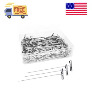 200Pcs T Pins, 2 inch Sewing Pins, Stainless Steel Wig Pin for Wigs