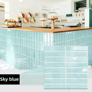 10pcs Self-Adhesive Tile Wall Stickers, Decorative, Waterproof, Mold-Resistant, Oil-Proof, Suitable for Living Room, Kitchen, Bathroom, Balcony, Sink Area
