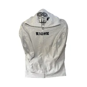 Grey Cyber Realistic pullover hoodie