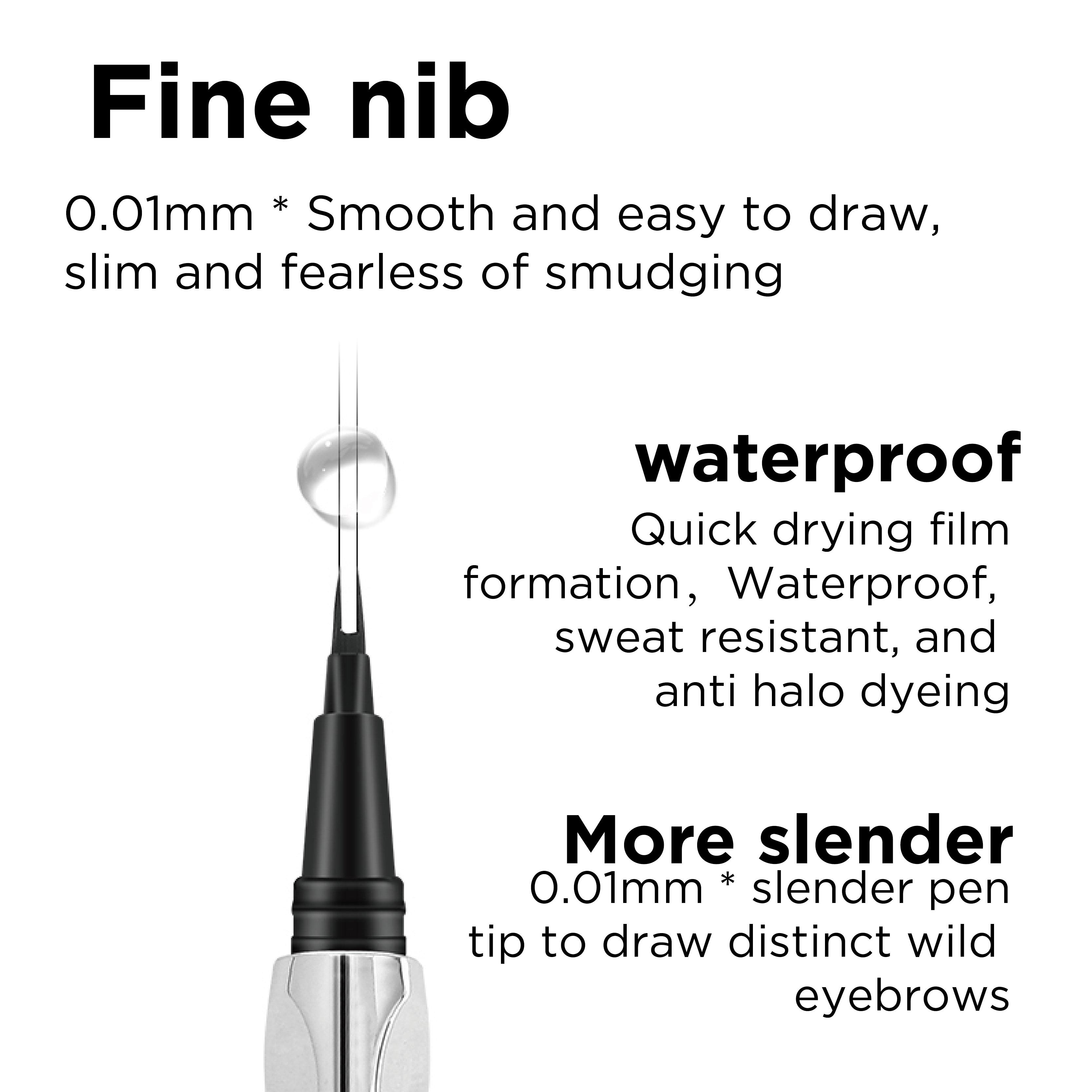 QIANWHITE Dual Prong Precision Eyebrow Pen Natural Hair-like Brows Sweat Proof Smudge Proof