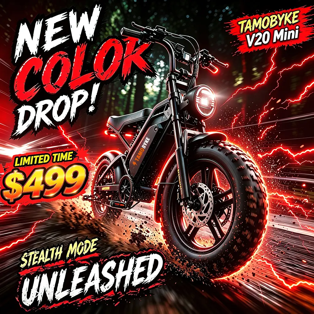 v20 Mini Ebike for Teens, 1500W Motor, 48V15.6Ah Removable Battery, 30MPH Off-Road Electric Bicycle, 16" Fat Tire All-Season E-Biking Ebike, 7-Speed, Dual Hydraulic Brakes, Fits Riders 4'5"-5'4", Ebikes, Fits 4'5