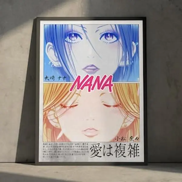NANA Anime Manga Poster Unframed Art Print, Black Stones Vintage Minimalist Japanese Wall Decor Hanging Artwork, Birthday Gift for Anime Fan