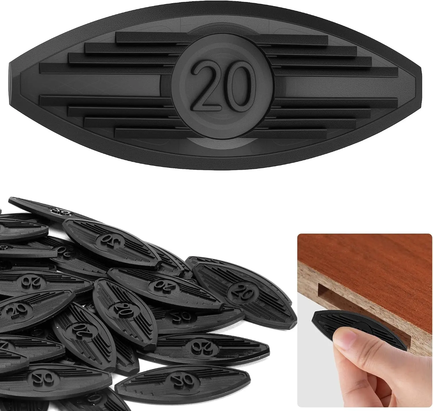 60 Pcs Plastic Self Clamping Plate Joiner Biscuit Joiner Attachment for Woodworking Deck Door Furniture Trim