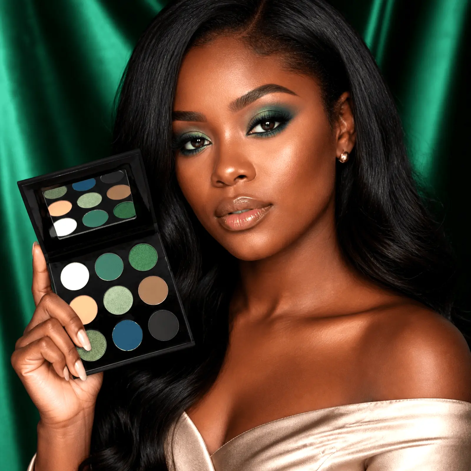 JADED Green & Emerald Eyeshadow Palette – Matte & Shimmer