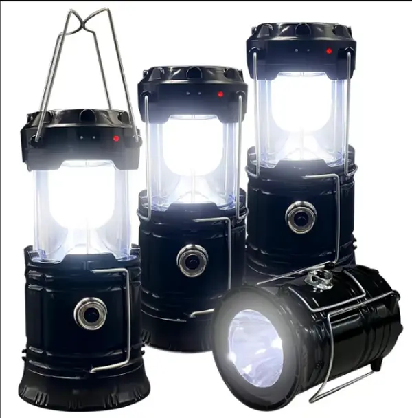 Solar Camping Lantern 4-Pack - Rechargeable LED Lights, Magnetic Base & Foldable Hanging Hook- Collapsible Lamp Battery Powered Perfect for Power Outages, Hiking, Emergencies Adjustable Flashlight Adjustable Tactical Flashlight gifts gift set-SummerVibes