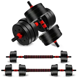 44lbs Adjustable Dumbbell Barbell Set – Home Gym Full Body Strength Training Equipment