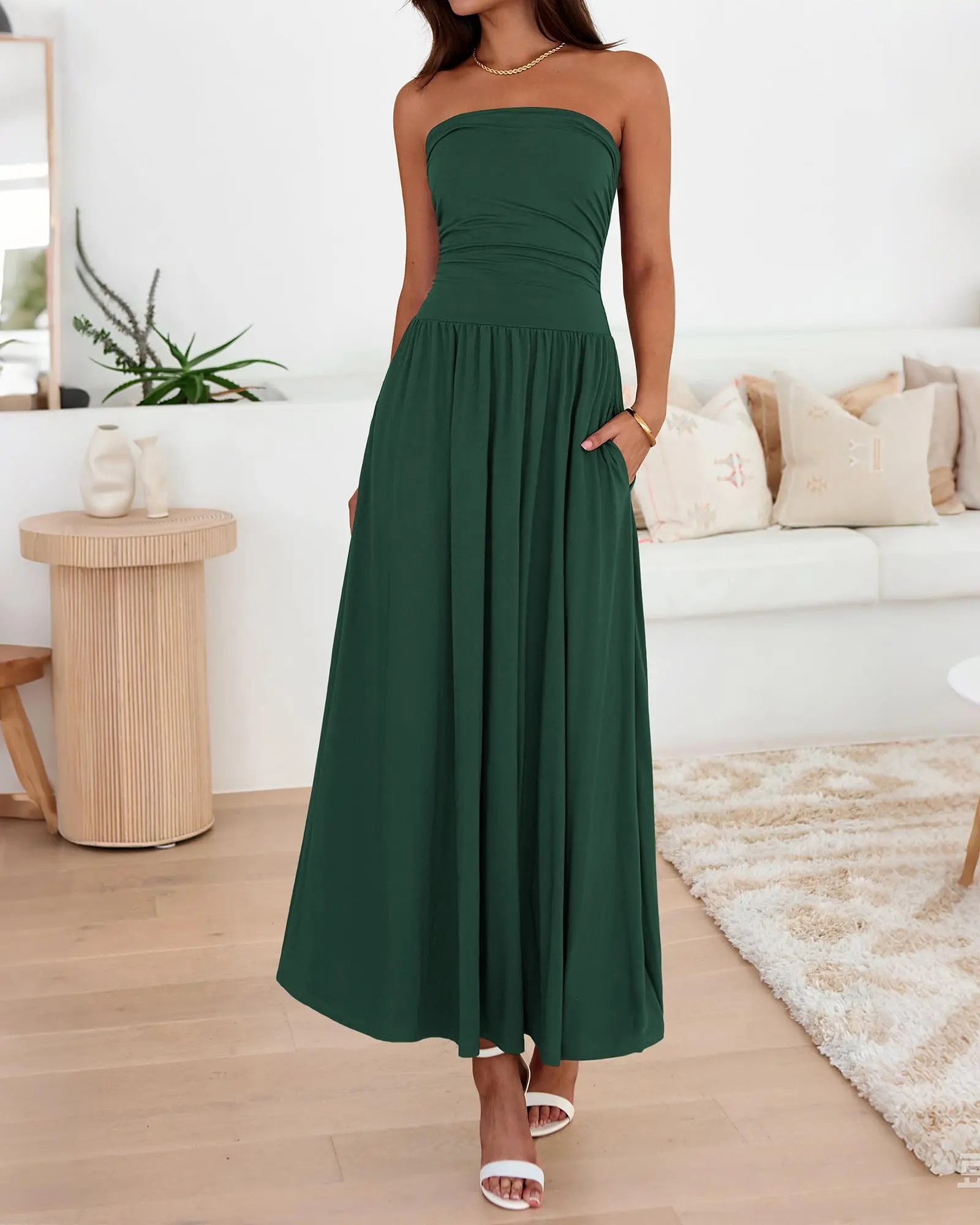 BTFBM Women Strapless Tube Top Dress Summer 2026 Sleeveless Ruched Flowy Cocktail Wedding Guest Maxi Dresses with Pocket - TikTok Shop BTFBM Women Strapless Tube Top Dress Summer 2026 Sleeveless Ruched Flowy Cocktail Wedding Guest Maxi Dresses with Pocket - TikTok Shop