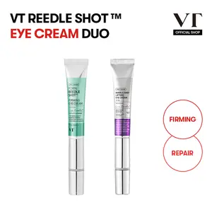 [VT COSMETICS] EYE CREAM DUO | #1 viral PDRN Micro-Vibration Eye Applicator cream with Reedle shot, Peptide, Collagen | Fine Lines, Wrinkles, Dark Circles, Puffiness & Firming Care | Under-Eyes, Crow's Feet, Smile Lines | Korean Skincare Anti-Aging