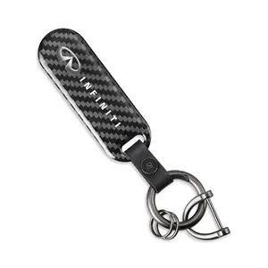 Carbon Fiber Car Key Chain Ring Keychain For Infiniti QX55 QX50 QX60 Q50 Q70L QX30 QX80 Q60 Q70 QX70 Q30 Q60S ESQ JX EX FX QX G M