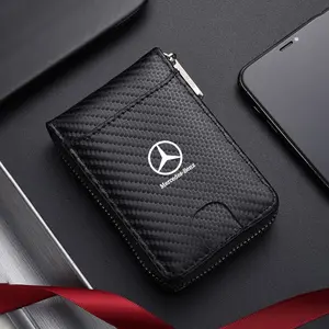 Car Driver License Case Card Holder Carbon Fibre Men's Wallet For Mercedes Benz AMG W203 W204 W205 W209 W210 W211 W212 W176 W166 W163 W221 GLA Car Interior Accessories