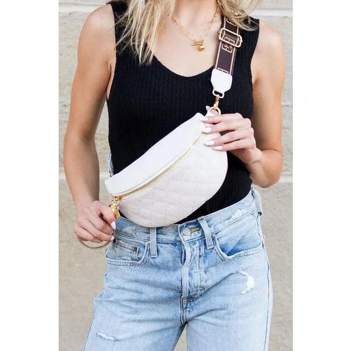 Myra Quilted Leather Crescent Sling Bag