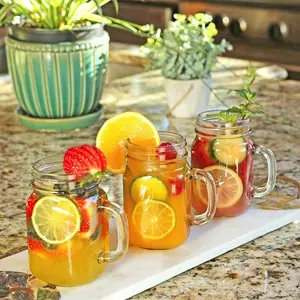 36PCS 12 oz. Large Glass Jars with Lids and Handles, Kate Aspen Mason Jars Mugs, Wide Mouth Drinking Glass and DIY Favor Decor for Wedding, Bridal Shower, Baby Shower Party