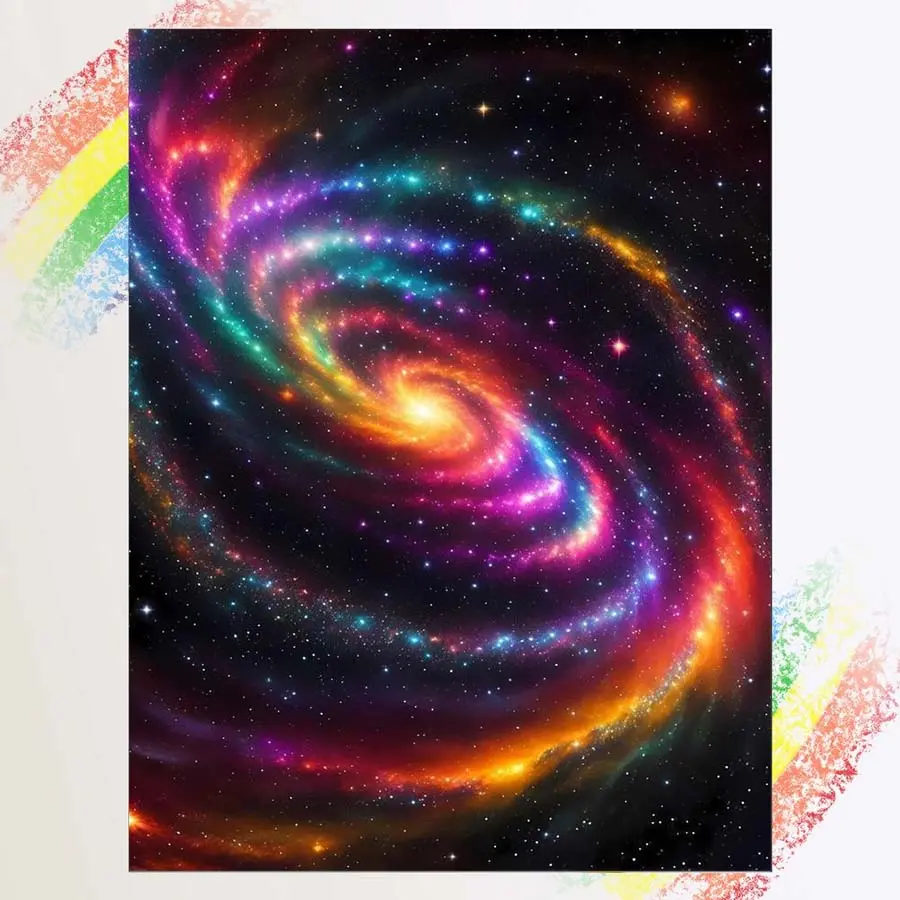 1pcs 5D DIY diamond painting kit, 5D diamond art set, DIY decoration, colorful galaxy diamond painting kit full round drill DIY, mosaic, diamond art, DIY art home decor, suitable for Halloween and Christmas, Diamond Art Tools