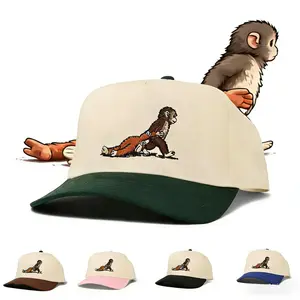 Funny Monkey Embroidered Trucker Hat，Men & Women's Trucker Hat, Premium Embroidered Adjustable Snapback for Everyday Wear - Punch the Monkey