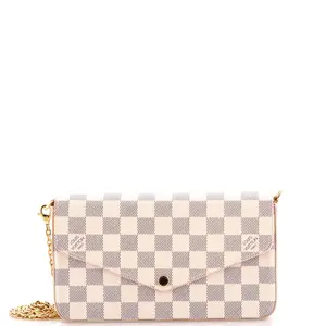 Pre-owned Louis Vuitton material Messenger Bags Felicie Pochette Damier by Rebag