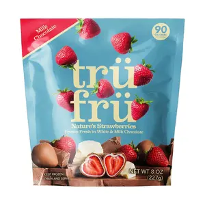 Tru Fru Nature's Strawberries Hyper-Chilled In White & Milk Chocolate, 8 Ounce Bag