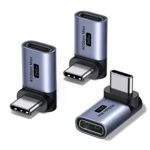 UGREEN 90 Degree USB C Adapter 3 Pack,Right Angle USB C Male to Female Adapter[40Gbps,240W,8K 60Hz] Compatible for Switch 2,Steam Deck,ROG Ally,MacBook,iPhone 17/16,iPad,Thunderbolt 4