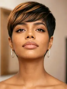 Short Pixie Cut Wig for Women Human Hair 1B30 Pixie Wig for Women Full Machine Made Wigs