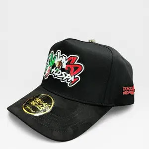 Unisex Adjustable Size Snapback Cap, "TRAKAS HDSPM" Suede Visor Hat with Logo Print & Plaque Detail for Men and Women