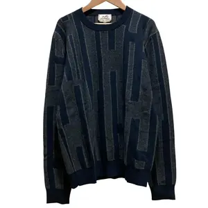 Pre-owned HERMÈS Cashmere Small Leather Goods H Pattern Sweater M