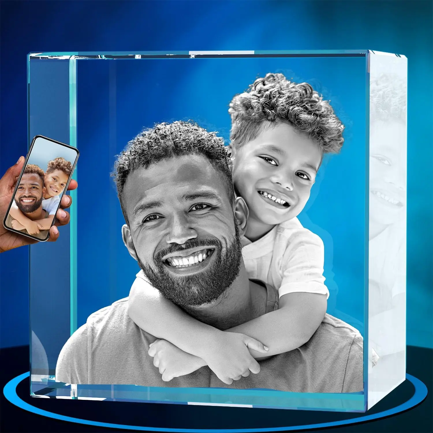 ArtPix Personalized 3D Crystal Photo, Custom K9 Crystal Keepsake, Laser Engraved Picture Gift for Wedding, Anniversary & Birthday