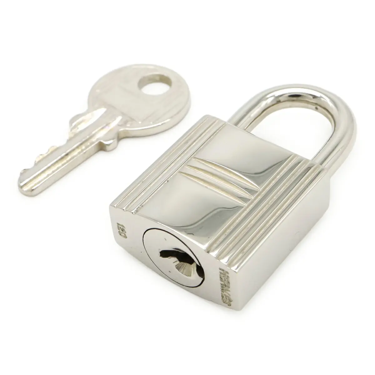 Pre-owned HERMÈS Stainless Small Leather Goods Hermes Cadena Metal Padlock